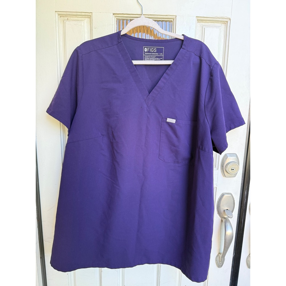 FIGS Catarina Purple V-Neck Scrub Top Womens Technical Collection Size 4XL